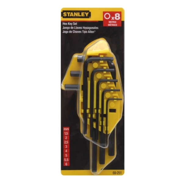 Bộ lục giác 8 cây 1.5mm-6mm Stanley 69-251