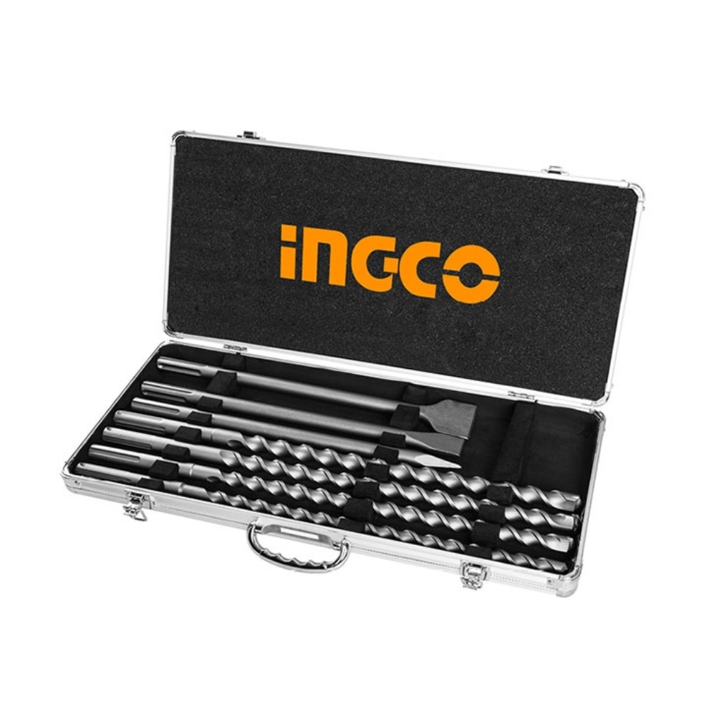 Bộ mũi khoan bê tông gài SDS Max và mũi đục Ingco AKD5075 3 AKD5075-2