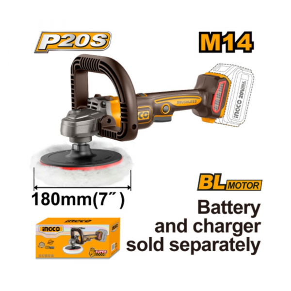 Máy đánh bóng dùng pin 20V- 180mm Ingco APLI2018 (không kèm pin & sạc)
