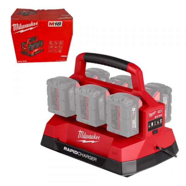 Trạm sạc nhanh 6 cổng Milwaukee M18-PC6