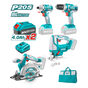 Bộ combo 4 máy TSLI1401, TJSLI8501, TIRLI2002, TDLI20024 dùng pin 20V Total TCKLI2010