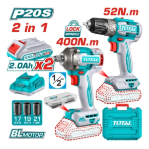 Bộ combo máy khoan TDLI204531 và máy siết bu lông TIWLI2040 Total TCKLI20271