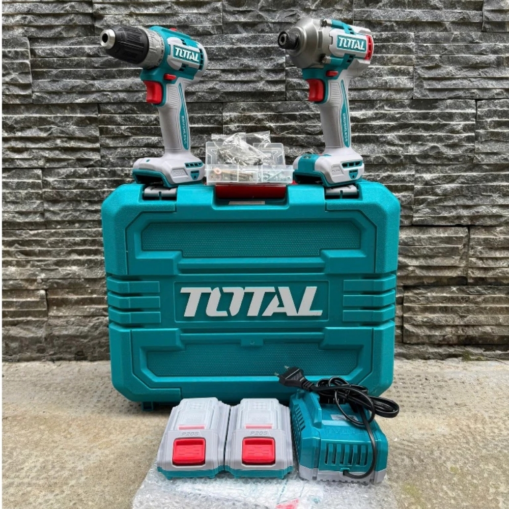 Bộ combo máy khoan TDLI204531 & máy siết vít TIRLI2028 Total TCKLI20272 2 TCKLI20272-2