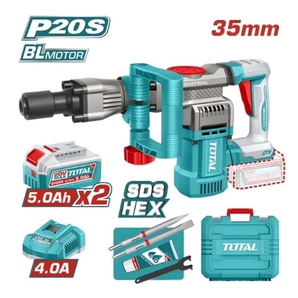Máy đục bê tông dùng pin 20V Total TDBLI203582 (2 pin & sạc) 1 Máy đục bê tông dùng pin 20V Total TDBLI203582 (2 pin & sạc)