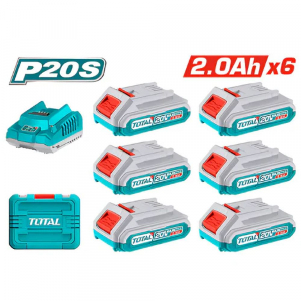 Bộ 6 pin và 1 sạc 20V Total TFBCLI20611