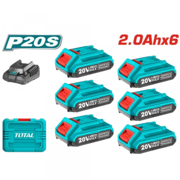 Bộ 6 pin và 1 sạc P20S Total TFBCLI2062