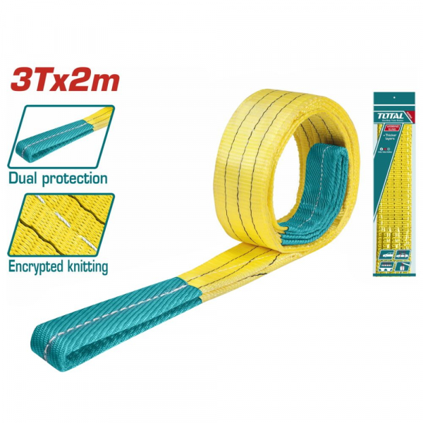 Dây cáp vải cẩu hàng vàng 3Tx2m Total THTWS0302