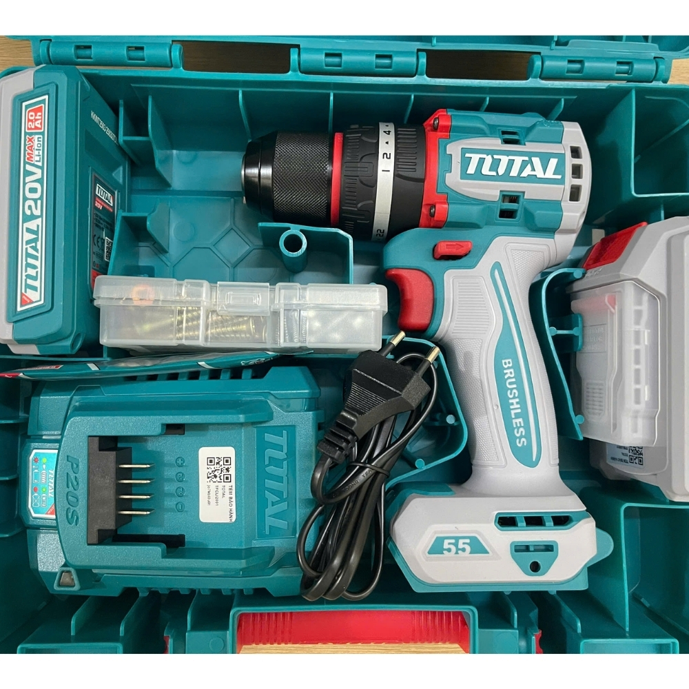 Máy khoan búa pin không chổi than 20V 55Nm Total TIDLI205581 8 TIDLI205581-1