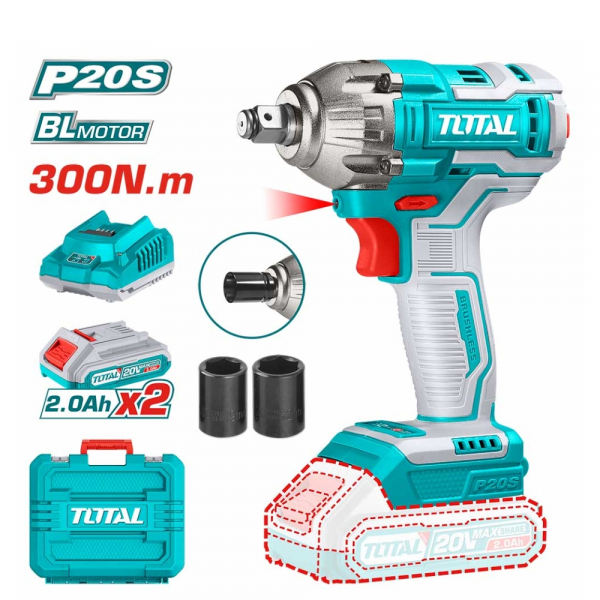 Máy siết bu lông dùng pin 20V 300Nm Total TIWLI2038