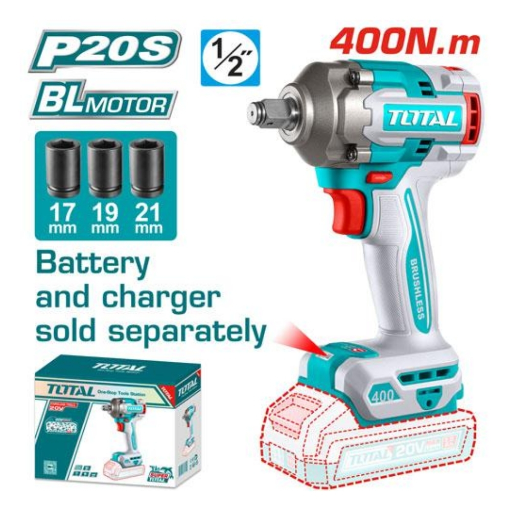 Máy siết bu lông dùng pin 20V 400Nm Total TIWLI20401 (chưa pin & sạc) 1 Máy siết bu lông dùng pin 20V 400Nm Total TIWLI20401 (chưa pin & sạc)