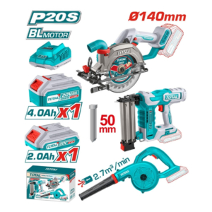 Bộ combo máy cưa đĩa tròn không chổi than TSLI1402 & máy thổi bụi TABLI20028 & máy bắn đinh TBNLI5005 dùng pin 20V Total TOSLI240683