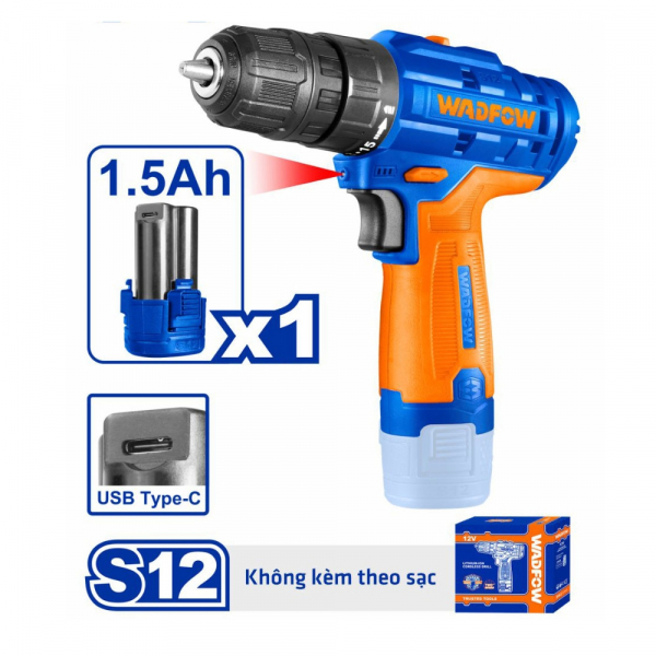 Máy khoan dùng pin Lithium-ion 12V Wadfow WCDS520