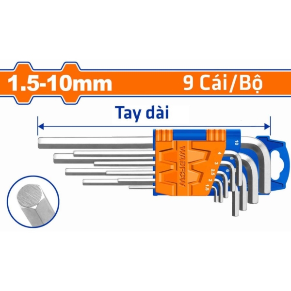 Bộ 9 chìa lục giác 1.5-10mm Wadfow WHK1291