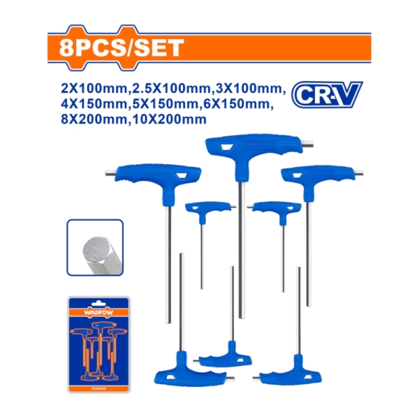 Bộ 8 cờ lê lục giác tay cầm chữ T Wadfow WHK1481
