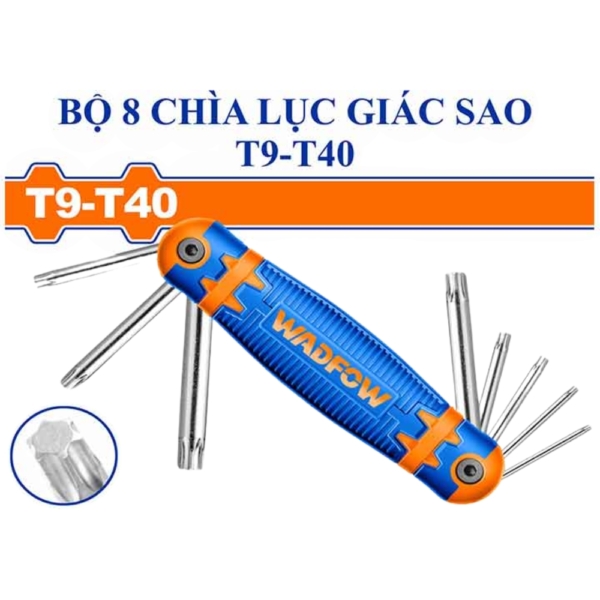 Bộ 8 chìa lục giác bông xếp gọn T9-T40 WadFow WHK3281