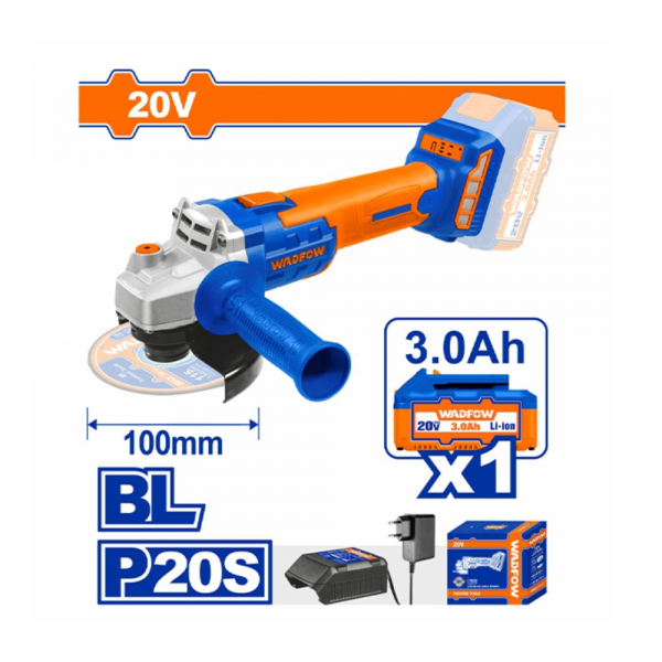 Máy mài góc dùng pin 20V (không chổi than) Wadfow WLAPM11