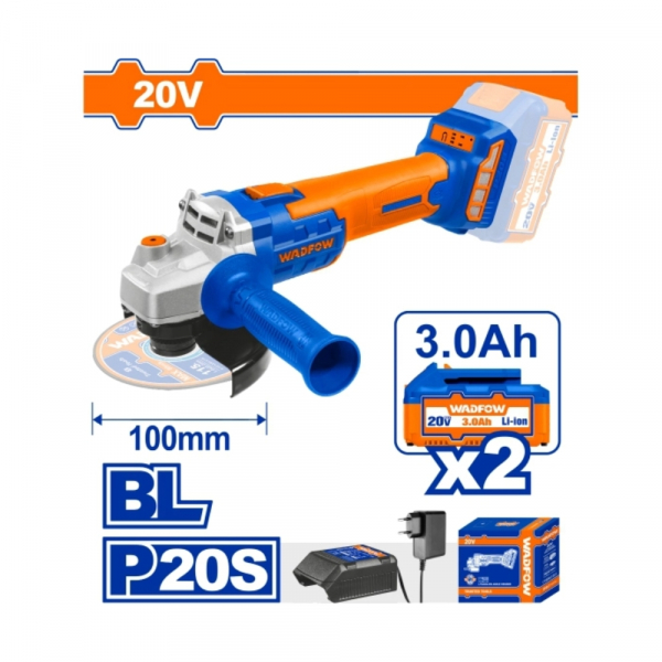 Máy mài góc dùng pin 20V (không chổi than) Wadfow WLAPM12