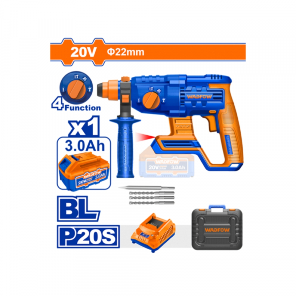 Máy khoan đục bê tông dùng pin 20V-22mm WADFOW WLM1522