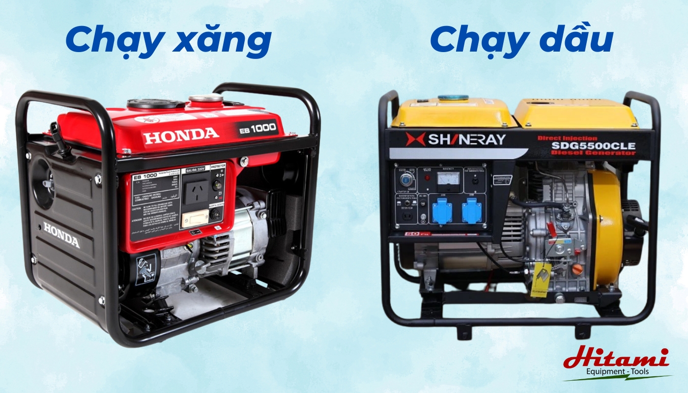 Máy phát điện chạy xăng và chạy dầu