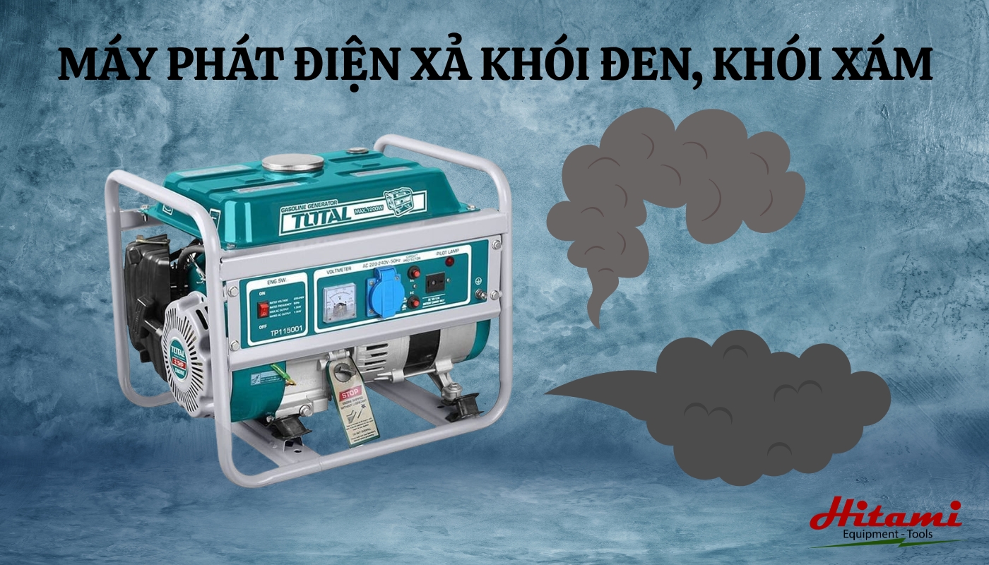 Máy phát điện xả khói đen, khói xám