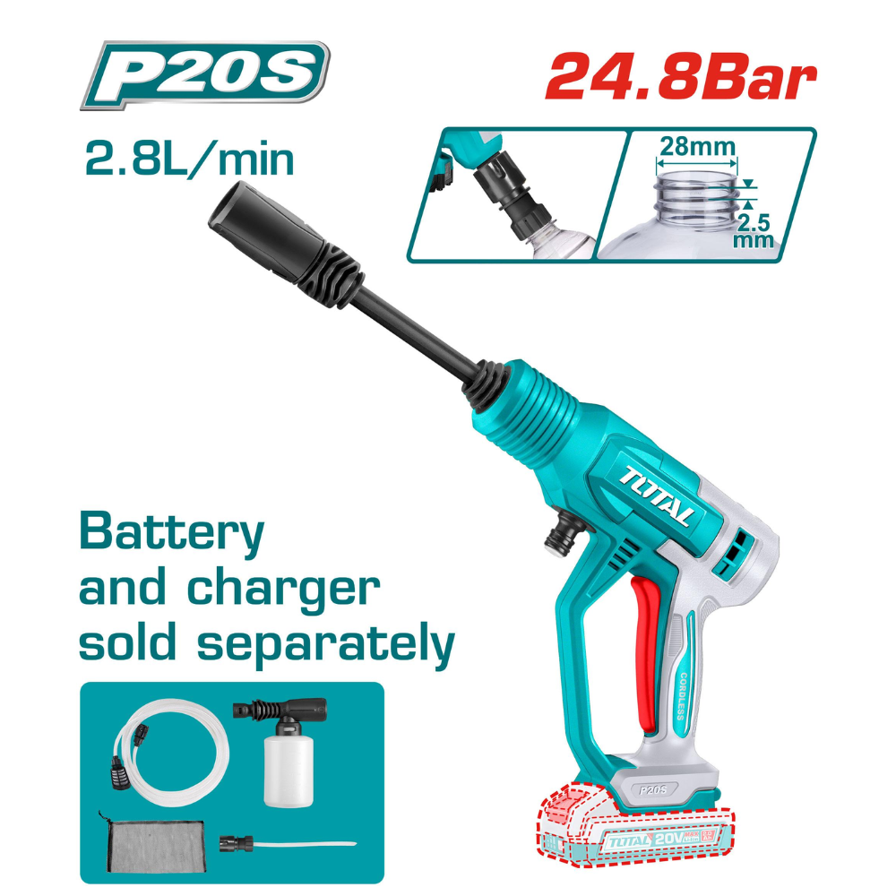 Máy xịt rửa áp lực dùng pin Total TPWLI2036 1 TPWLI2036-1