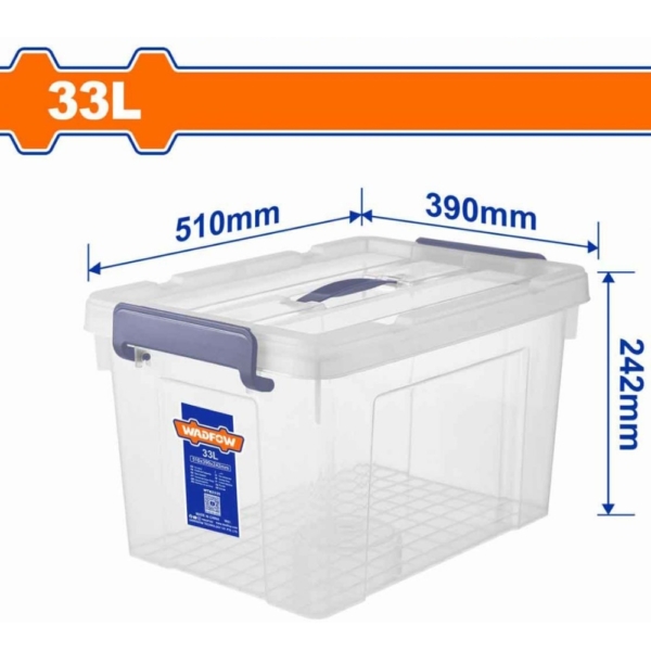 Hộp nhựa trữ kho trắng trong 33L Wadfow WTB2335