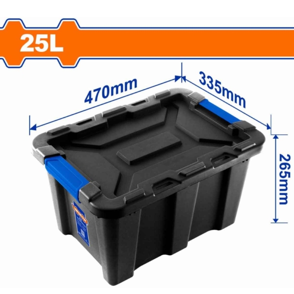 Hộp nhựa trữ kho đen 25L Wadfow WTB3325