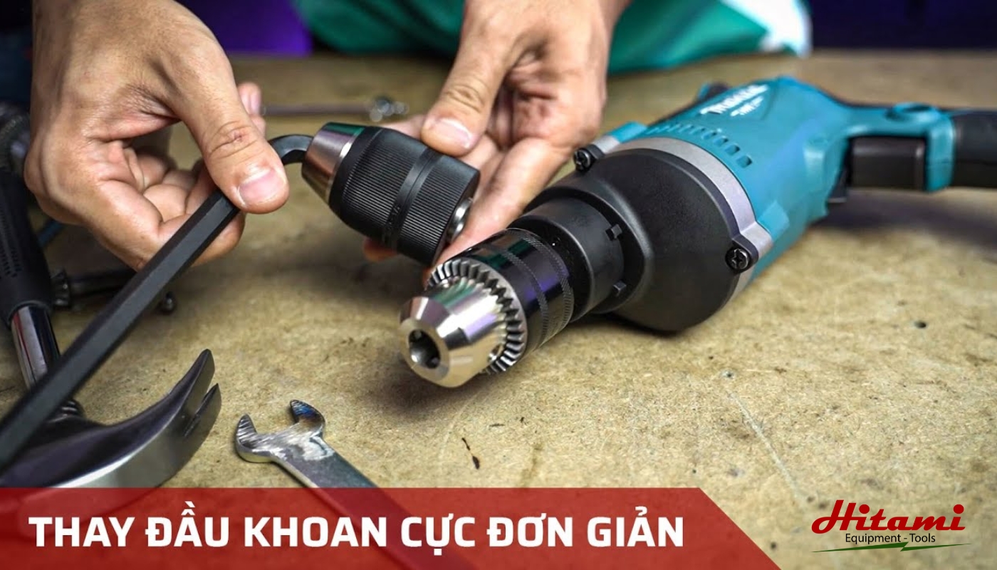 Cách thay đầu máy khoan cầm tay