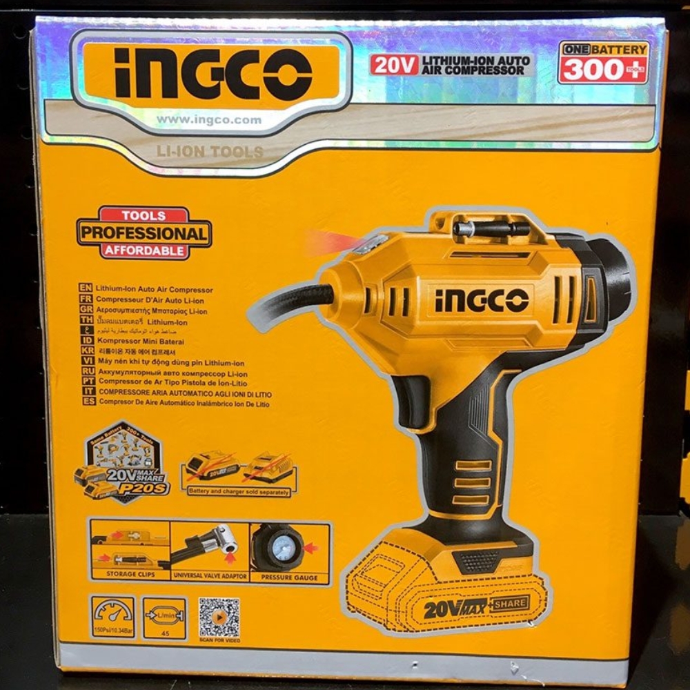 Máy bơm hơi lốp xe ô tô dùng pin 20V Ingco CACLI2018 (không kèm pin & sạc) 3 CACLI2018-3