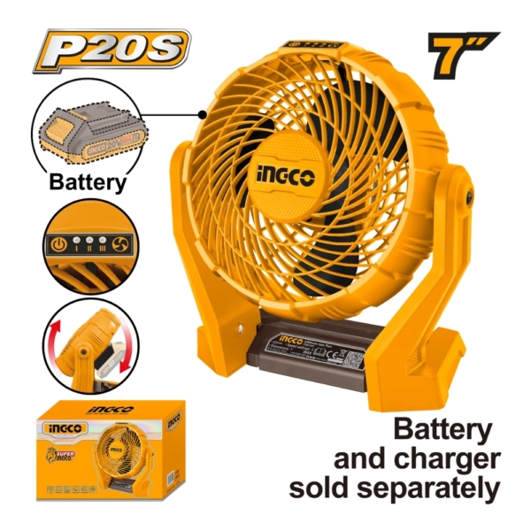Quạt dùng pin 20V Ingco CFALI2007 (không kèm pin & sạc)