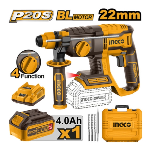 Máy khoan đục bê tông dùng pin 20V- 22mm Ingco CRHLI202081