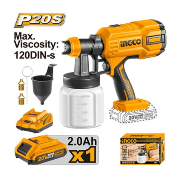 Súng phun sơn dùng pin 20V Ingco CSGLI20406 (kèm pin & sạc)