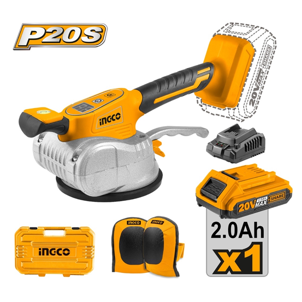 Máy ốp lát gạch dùng pin 20V Ingco CTVLI20101 (1 pin 2Ah & sạc) 1 Máy ốp lát gạch dùng pin 20V Ingco CTVLI20101 (1 pin 2Ah & sạc)
