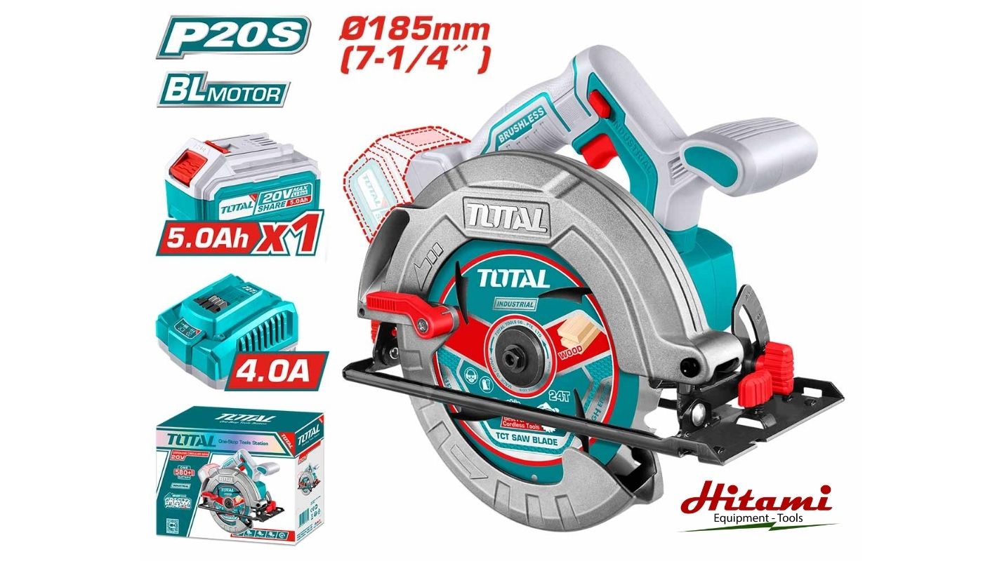 Giới thiệu máy cưa đĩa không chổi than pin 20V Total TSLI18513
