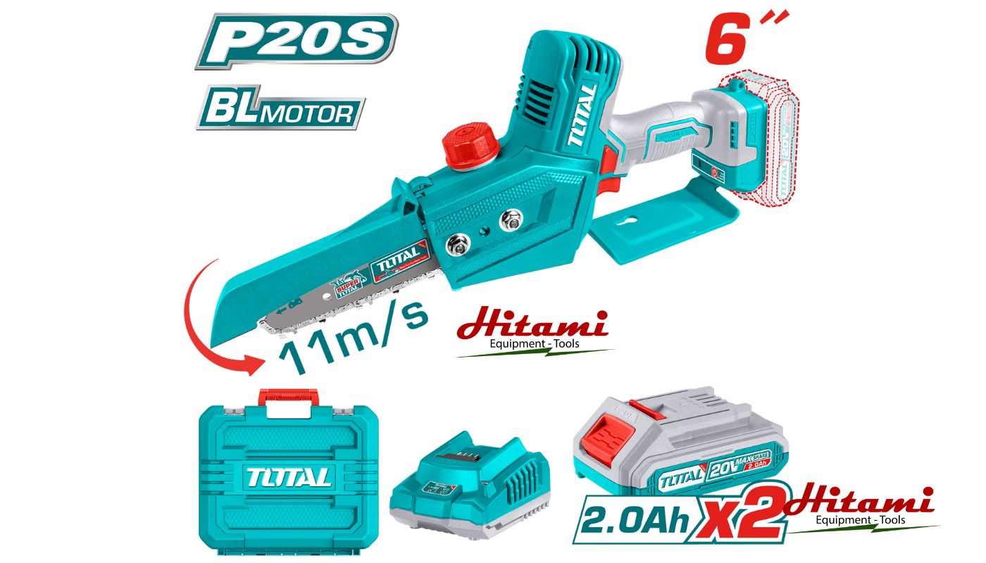 Giới thiệu máy cưa xích pin mini không chổi than Total TGSLI20686