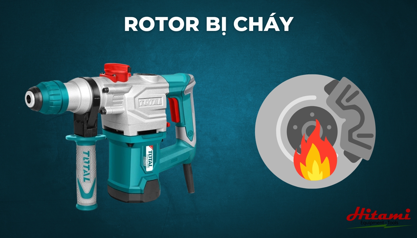 Máy đục bê tông bị yếu do rotor cháy