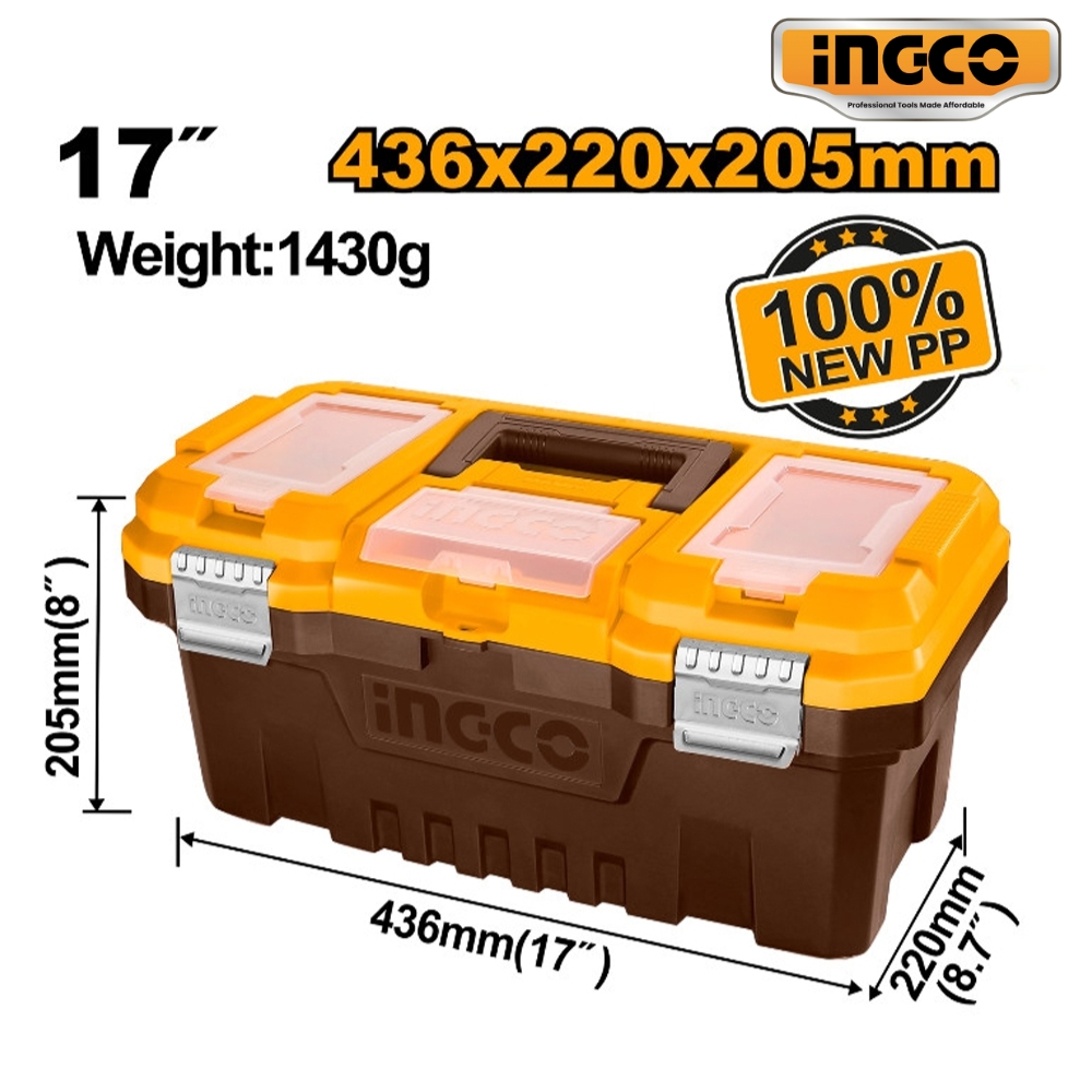 Hộp nhựa đựng dụng cụ 17 inch Ingco PBX1702 (khóa kim loại) 1 Hộp nhựa đựng dụng cụ 17 inch Ingco PBX1702