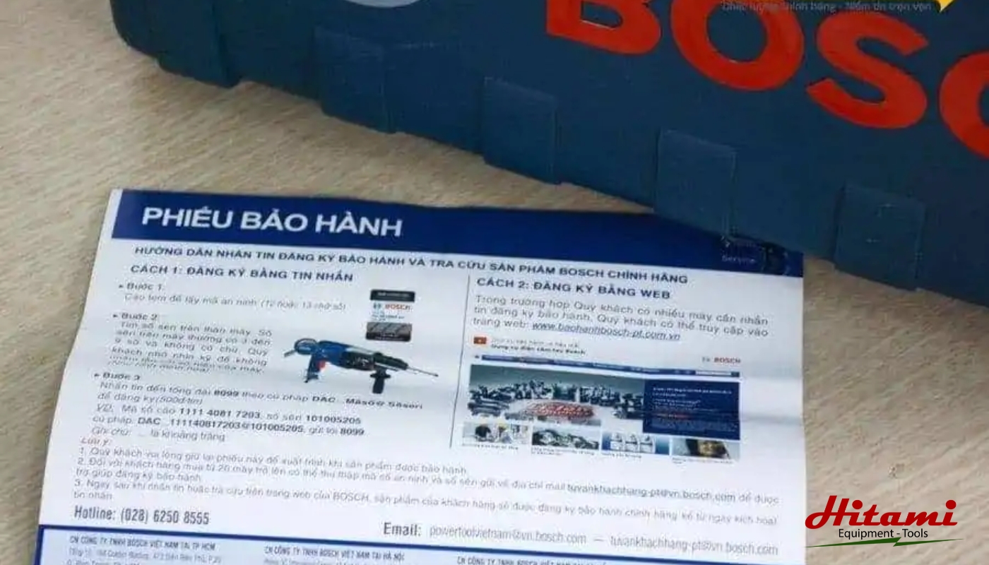 Phiếu bảo hành sản phẩm Bosch