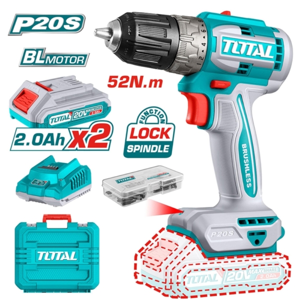 Máy khoan vặn vít dùng pin không chổi than Total TDLI20453