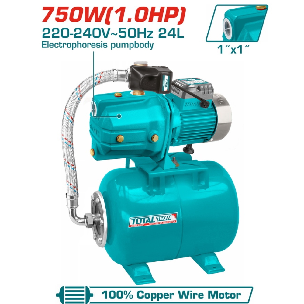 Máy bơm tăng áp 750W (1HP) Total TWP47506 1 Máy bơm tăng áp 750W Total TWP47506