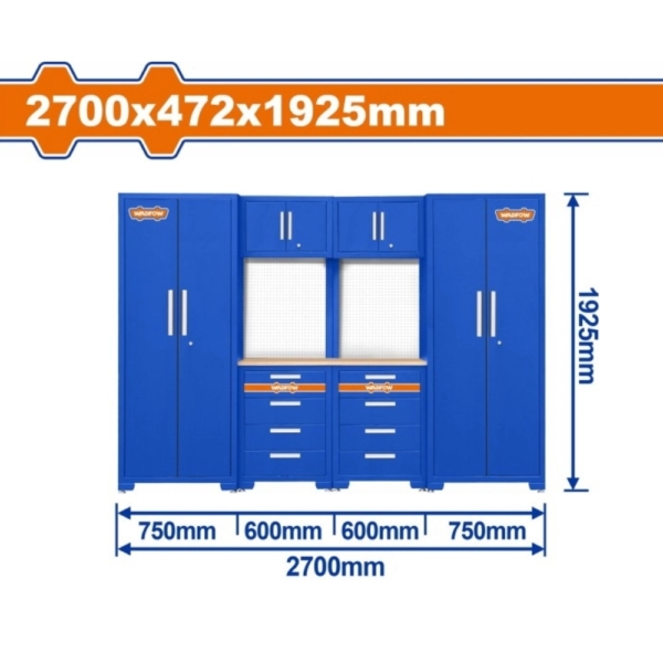 Bộ 6 tủ lưu trữ đồ nghề trong gara 700x472x 1925mm Wadfow WCS3A06