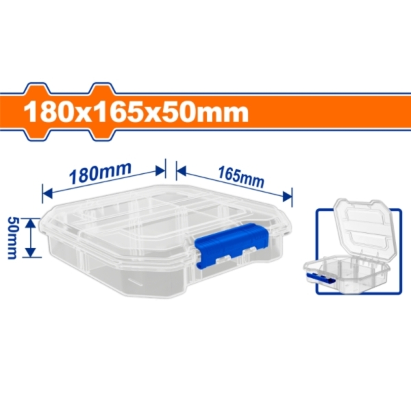 Hộp nhựa trong suốt chia 6 ngăn 180x165x50mm Wadfow WTB8341