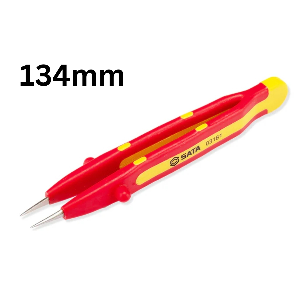 Nhíp đầu nhọn thẳng cách điện 1000V Sata 03181 134mm 1 Nhíp đầu nhọn thẳng cách điện 1000V Sata 03181 134mm