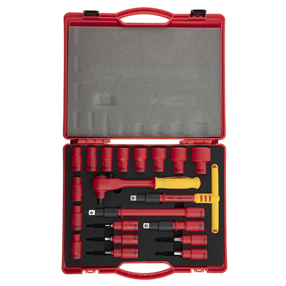 Bộ đầu tuýp cách điện 1000V 20 chi tiết Sata 09267 1 Bộ đầu tuýp cách điện 1000V 20 chi tiết Sata 09267