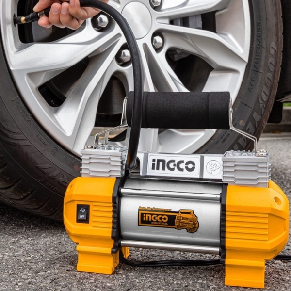 Hình ảnh thực tế của máy bơm lốp xe ô tô 18A-120PSI Ingco AAC2508