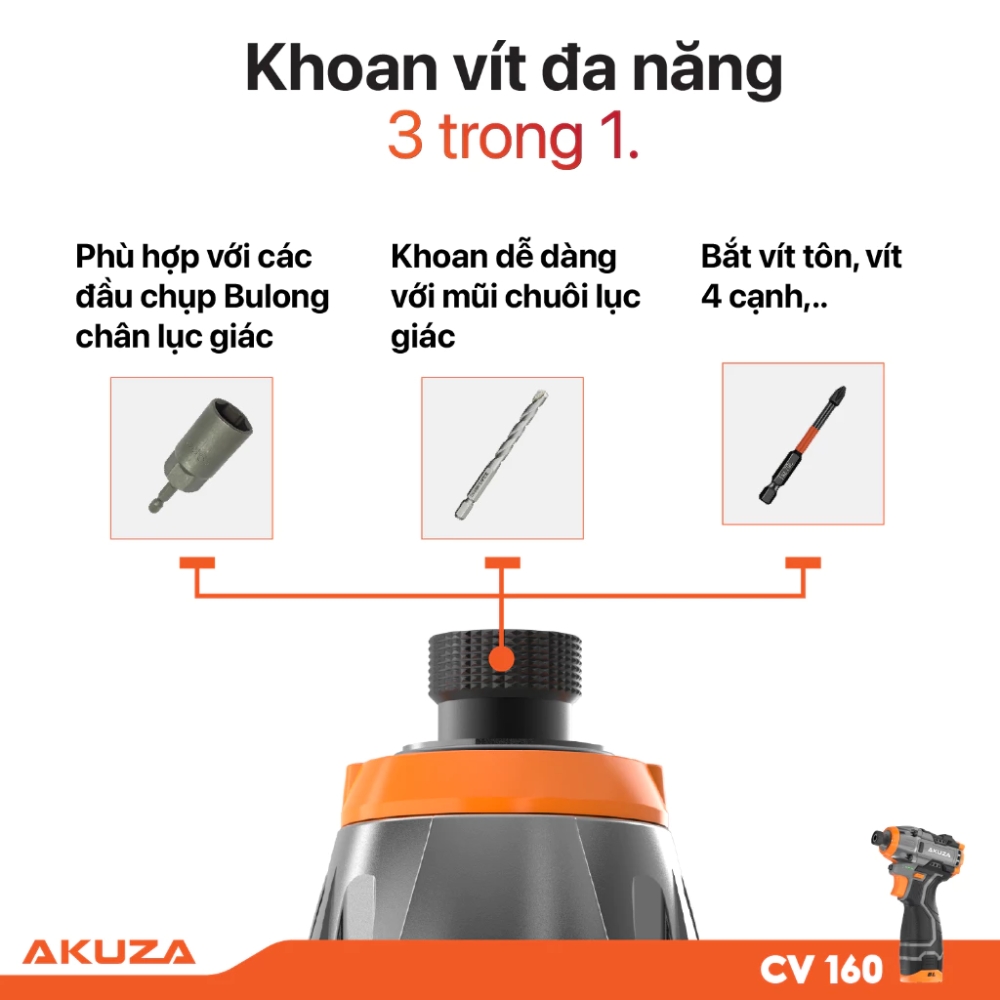 Máy vặn vít pin Akuza CV160 (kèm 3 pin 16.8V) 3 akuza-cv160-3
