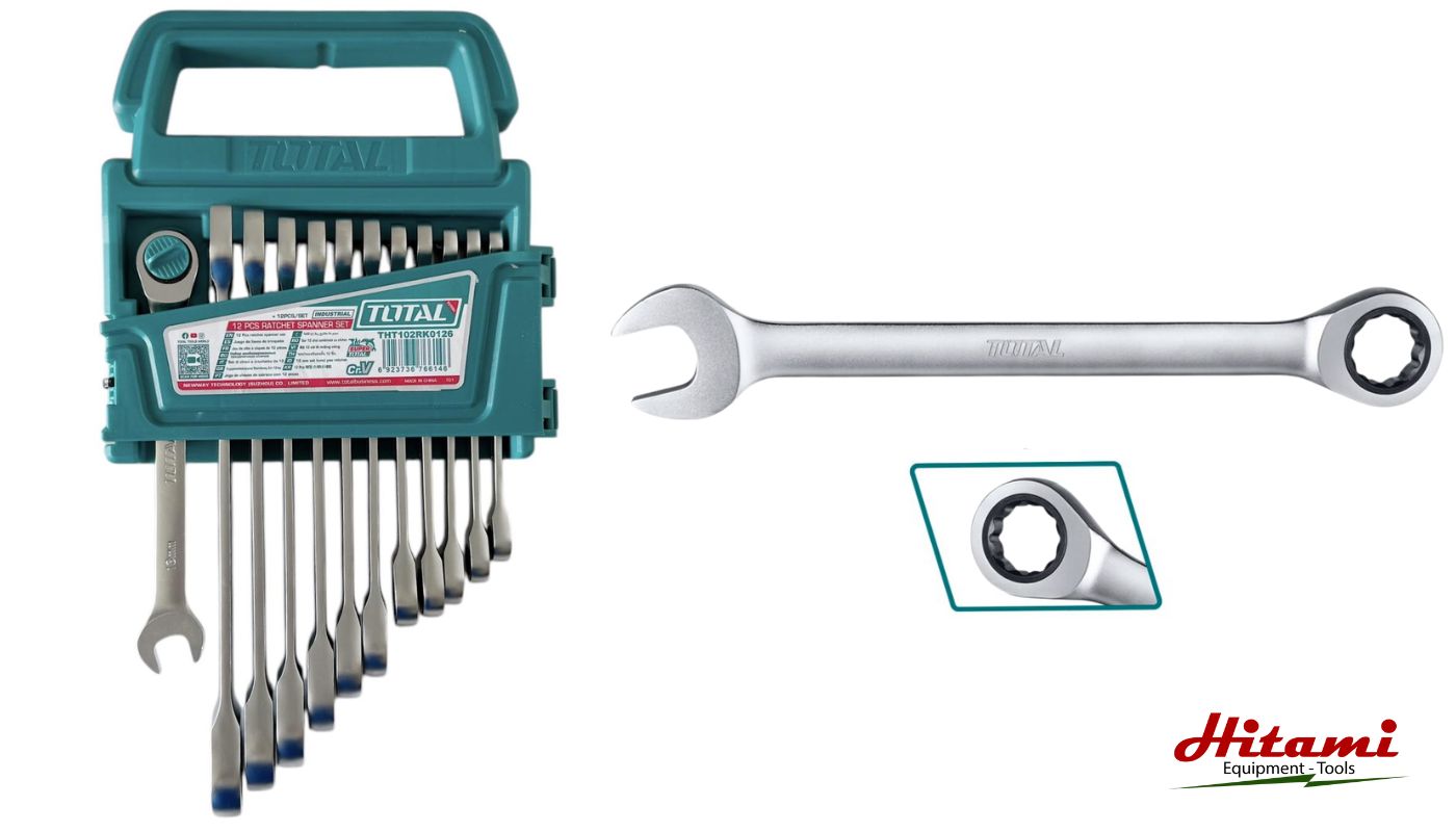 Điểm nổi bật của sản phẩm bộ 12 cờ lê vòng miệng xoay chiều Total THT102RK0126