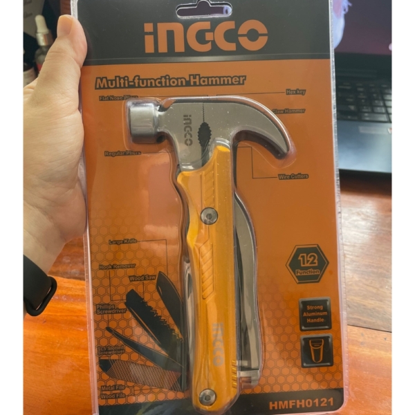 Hình ảnh thực tế của bộ búa và dụng cụ đa năng 12 in 1 Ingco HMFH0121
