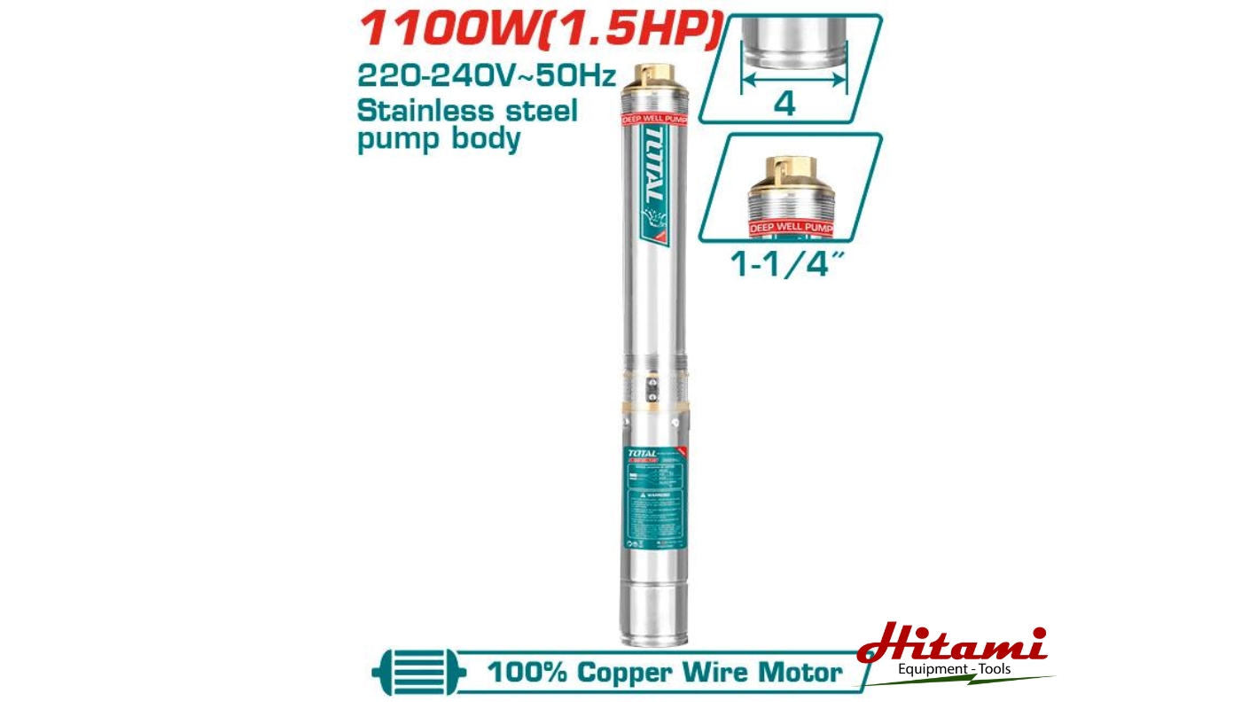 Giới thiệu máy bơm hỏa tiễn 1100W 1.5HP Total TWP511001