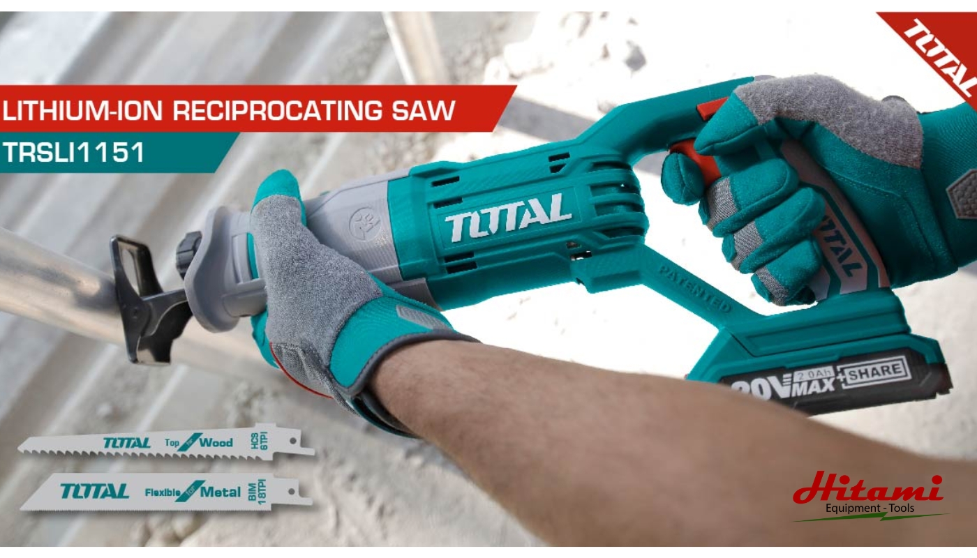 Máy cưa kiếm dùng pin 20V Total TRSLI1151 8 Giới thiệu máy cưa kiếm dùng pin 20V Total TRSLI1151